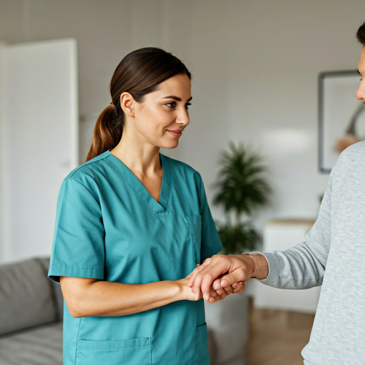 Nurse providing care at patient's home